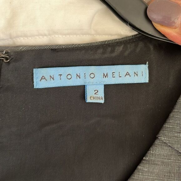 ANTONIO MELANI Gray Sleeveless A-Line Midi Dress - Picture 3 of 5